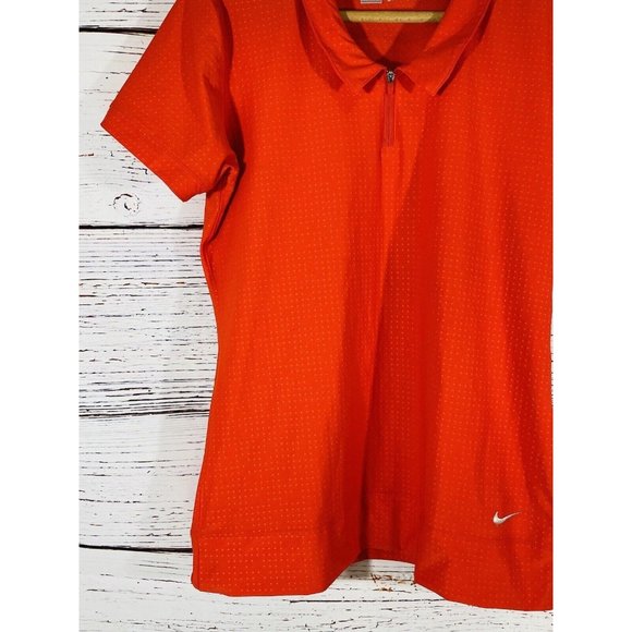 Nike Golf Tour Performance Dri-Fit Golf Shirt Womens Sz MedIum Red Orange Collar - Picture 6 of 12
